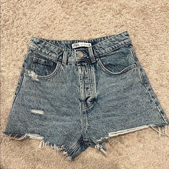 Zara Pants - Zara Blue Jean Shorts with Distressed Details